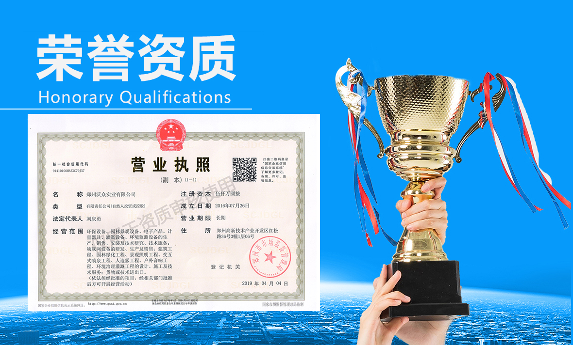 鄭州沃眾實業有限公司企業榮譽資質